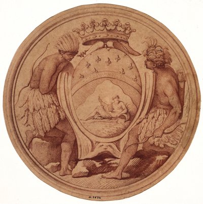 Entwurf für eine Medaille für die Compagnie des Indes tekijältä Edmé Bouchardon
