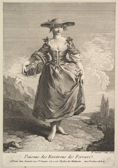 Talonpoikanainen Ferraran ympäristöstä, 1734. tekijältä Edme Jeaurat
