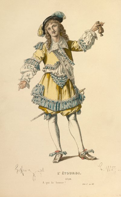 Puku Lelien roolia varten, noin 1868 (kaiverrus). tekijältä Edmond Aime Florentin Geffroy