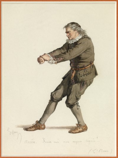 Muotokuva Harpagonista, noin 1870 (akvarelli). tekijältä Edmond Aime Florentin Geffroy