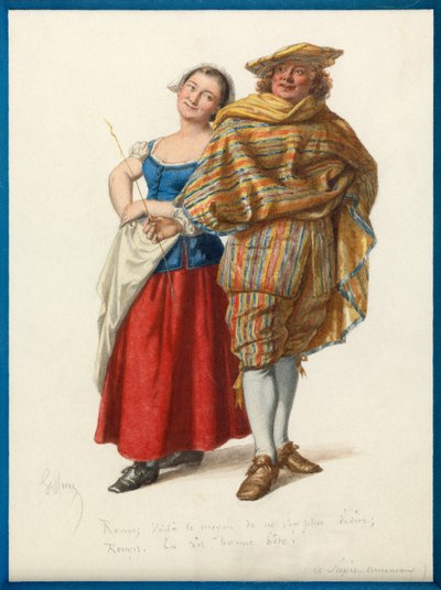 Muotokuva Marinette ja Fat Rene, noin 1870 (vesiväri). tekijältä Edmond Aime Florentin Geffroy