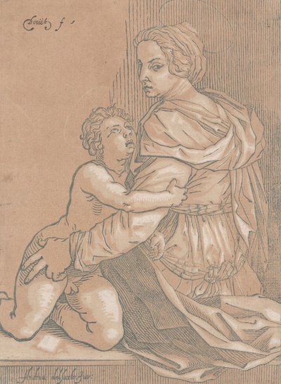 Neitsyt ja lapsi, n. 1530. tekijältä Edmond Douet