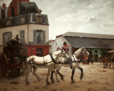 Linja -autopysäkki Place de Passylla tekijältä Edmond Georges Grandjean