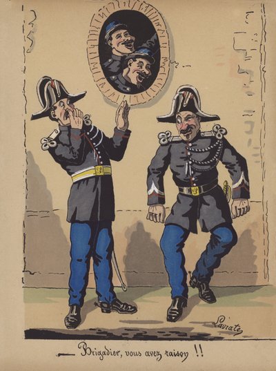 Prikaatikärki, olet oikeassa!! (väri litho) tekijältä Edmond Lavrate