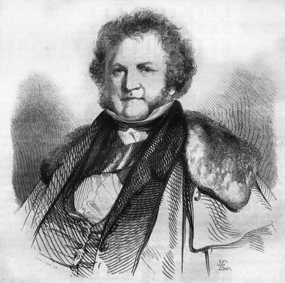 Muotokuva Jean Jacques Sellonista (1782-1839), sveitsiläinen hyväntekijä, pasifisti ja poliitikko, orjuuden ja kuolemanrangaistuksen poistamisen kannattaja. Kaiverrus Chevignard kirjassa "" Le Magasin Picturesque"" tekijältä Edmond Lechevallier Chevignard