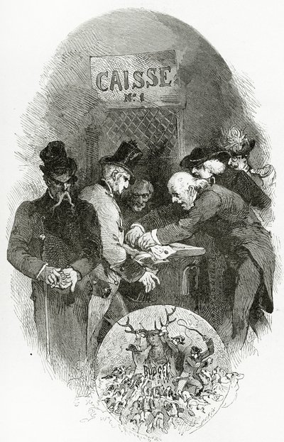 Emargement - kuvitus Napoléon le Petitistä, 1800-luku (bw-kaiverrus) tekijältä Edmond Morin