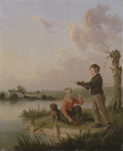 Nuoret onkijat (öljy paneelissa) tekijältä Edmund Bristow