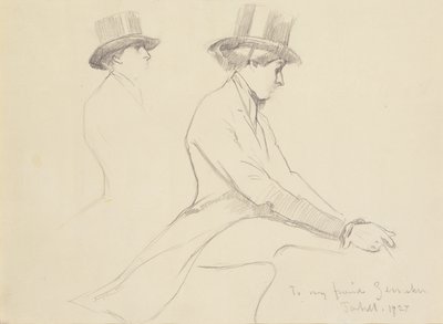 Ratsastushahmot (lyijykynä paperille) tekijältä Edmund Charles Tarbell