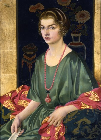 Muotokuva Elizabeth Allhusenista (öljy kankaalle paneelille) tekijältä Edmund Dulac