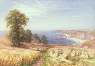 Sadonkorjuuaika meren rannalla, 1881 tekijältä Edmund George Warren
