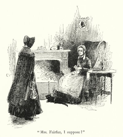 Charlotte Bronten kuvitus Jane Eyrelle (litho) tekijältä Edmund Henry Garrett