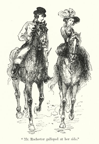 Charlotte Bronten kuvitus Jane Eyrelle (litho) tekijältä Edmund Henry Garrett