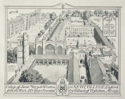 College of St Mary de Winton tai New College, 1928 tekijältä Edmund Hort New