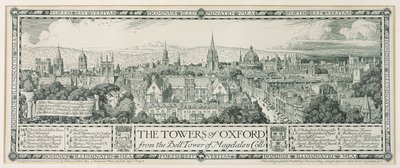Oxfordin tornit Magdalenan kellotornista, 1908 tekijältä Edmund Hort New