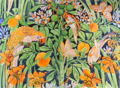 Jungle Chat c1930 (guassi paperilla) tekijältä Edmund Hunter