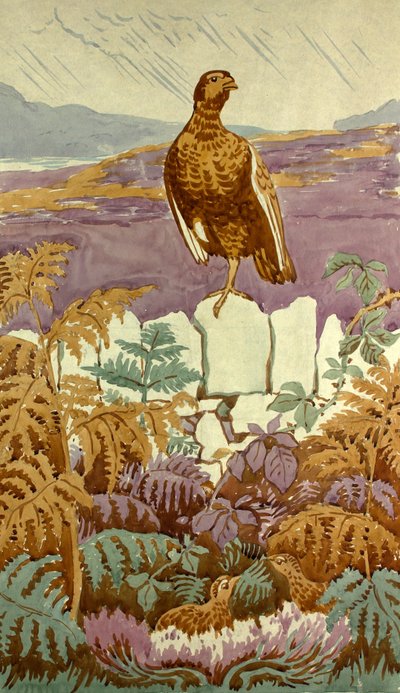 Lookout on the Moor, n. 1930 (guassi paperilla) tekijältä Edmund Hunter