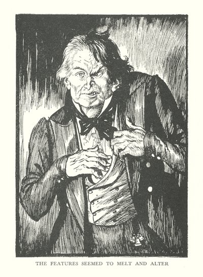 Kuvitus R. L. Stevensonin teokseen Tohtori Jekyllin ja herra Hyden outo tapaus (litografia). tekijältä Edmund Joseph (after) Sullivan