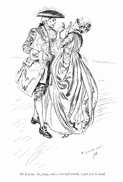 Kuvitus Sheridanin Kilpailijat (kaiverrus) tekijältä Edmund Joseph (after) Sullivan