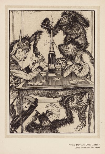 Keisarin seppele: "Paholaisen oma peli" (litografia). tekijältä Edmund Joseph (after) Sullivan