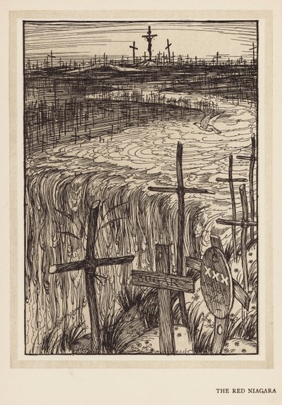Keisarin seppele: Niagara (litografia): Punainen Niagara (litografia) tekijältä Edmund Joseph (after) Sullivan
