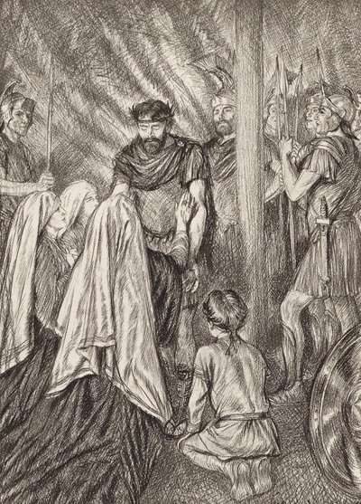 William Shakespeare: Näytös V, kohtaus 3 (litografia). tekijältä Edmund Joseph (after) Sullivan