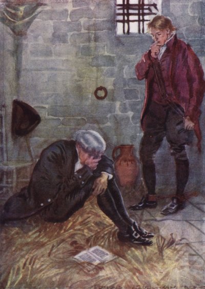 Kuvitus Oliver Goldsmithin teokseen The Vicar of Wakefield (värilitho) tekijältä Edmund Joseph Sullivan