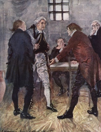 Kuvitus Oliver Goldsmithin teokseen The Vicar of Wakefield (värilitho) tekijältä Edmund Joseph Sullivan