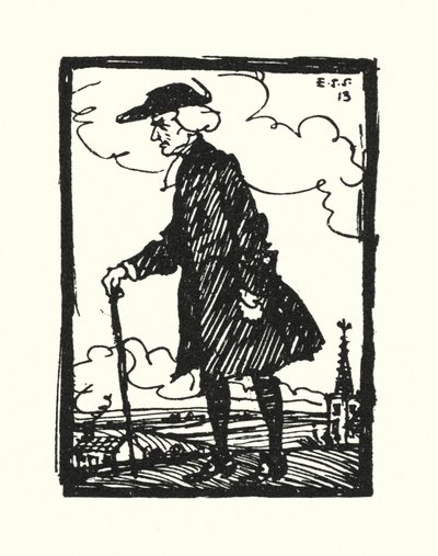 Kuvitus Oliver Goldsmithin teokseen The Vicar of Wakefield (värilitho) tekijältä Edmund Joseph Sullivan