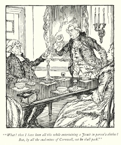 Kuvitus Oliver Goldsmithin teoksesta The Vicar of Wakefield (litho) tekijältä Edmund Joseph Sullivan