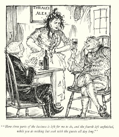 Kuvitus Oliver Goldsmithin teoksesta The Vicar of Wakefield (litho) tekijältä Edmund Joseph Sullivan