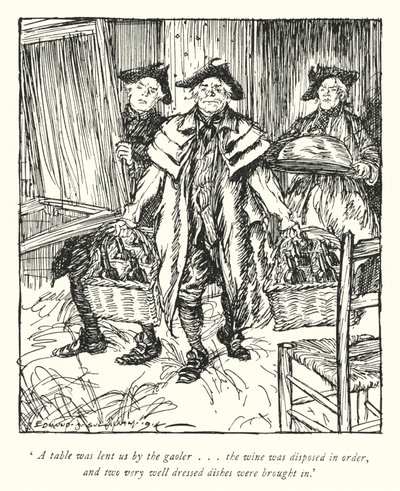Kuvitus Oliver Goldsmithin teoksesta The Vicar of Wakefield (litho) tekijältä Edmund Joseph Sullivan