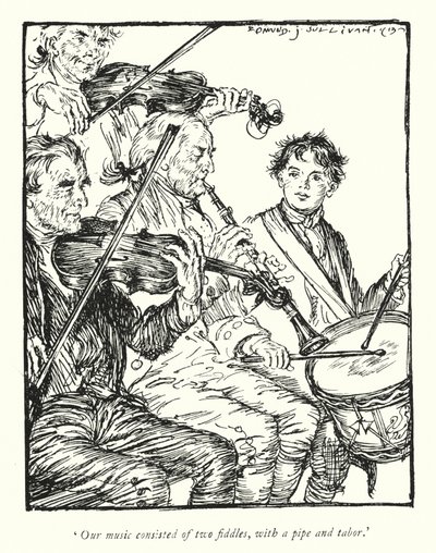 Kuvitus Oliver Goldsmithin teoksesta The Vicar of Wakefield (litho) tekijältä Edmund Joseph Sullivan