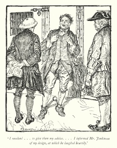 Kuvitus Oliver Goldsmithin teoksesta The Vicar of Wakefield (litho) tekijältä Edmund Joseph Sullivan