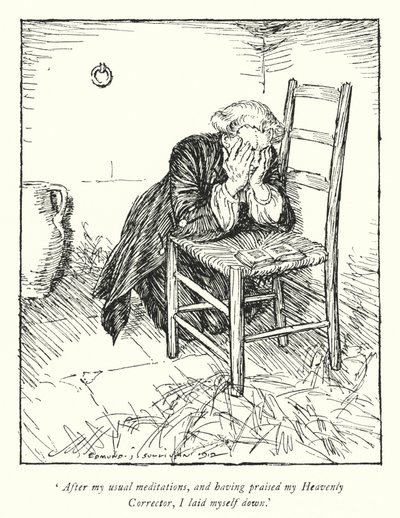 Kuvitus Oliver Goldsmithin teoksesta The Vicar of Wakefield (litho) tekijältä Edmund Joseph Sullivan