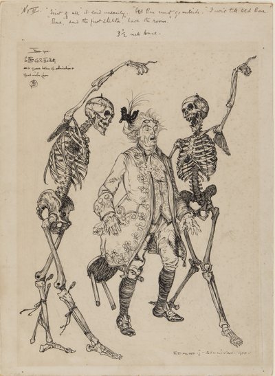Old Bonesin täytyy mennä ulos…, 1900 tekijältä Edmund Joseph Sullivan