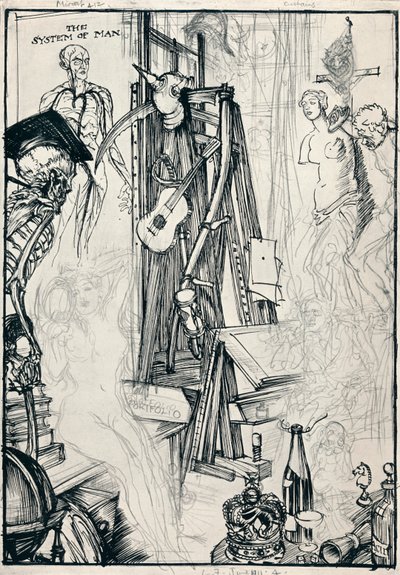 Sarjakuvapiirtäjä - Vaihe IV, vuodelta 1920 tekijältä Edmund Joseph Sullivan