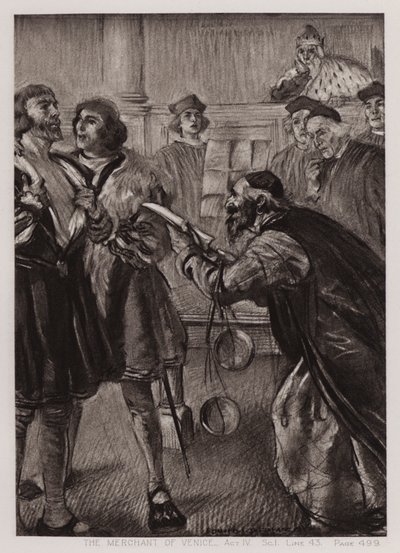 Venetsian kauppias, Act IV, Sc I tekijältä Edmund Joseph Sullivan