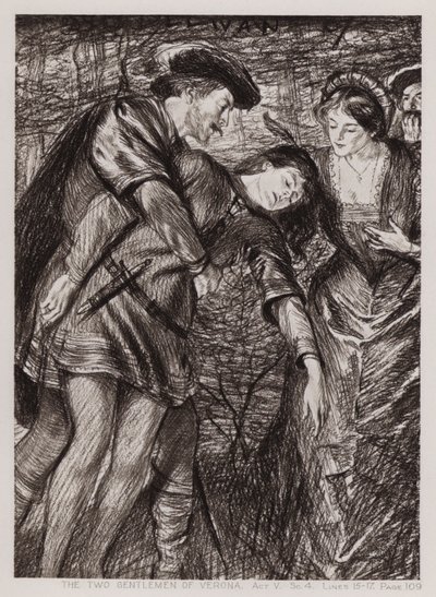 The Two Gentlemen of Verona, Act V, Sc 4 (litho) tekijältä Edmund Joseph Sullivan