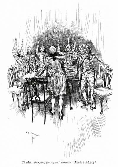 Kuvitus Sheridansille The School for Scandal tekijältä Edmund Joseph after Sullivan