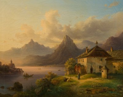Maisema vuoristojärvellä tekijältä Edmund Mahlknecht