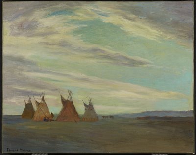 Intiaanien leirintäalue preerialla, 1800-luvun loppu - 1900-luvun alku tekijältä Edmund Montague Morris