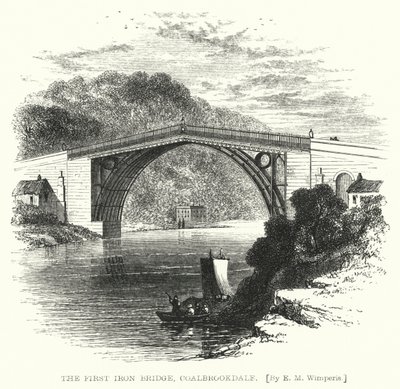 Ensimmäinen rautasilta, Coalbrookdale (kaiverrus) tekijältä Edmund Morison (after) Wimperis