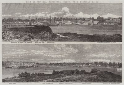 Näkymä Victorialle, Vancouver Island, Hospital Pointista tekijältä Edmund Morison Wimperis