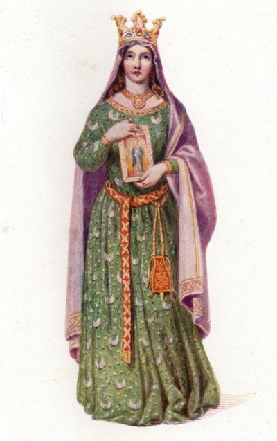Berengaria, Englannin kuningatar, kuningas Richard I:n vaimo (värilitho) tekijältä Edmund Thomas (after) Parris