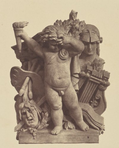 ["Les Beaux-arts", Nicolas Guilleminin veistos, Louvren sisustus, Pariisi] tekijältä Édouard Baldus