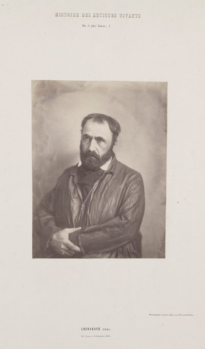 Muotokuva Paul Chenavardista, sarjasta "Histoire des Artistes Vivants" (Elävien taiteilijoiden historia) tekijältä Édouard Baldus