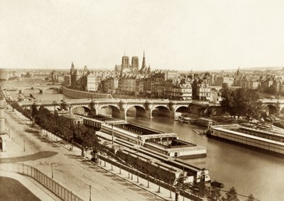 Seine silloineen, takana Notre-Dame de Paris tekijältä Édouard Baldus