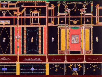 Seinäkoristeita Dioskurien talosta, Pompeji tekijältä Edouard Clerievanse