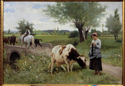 Hyvin vartioitu valmentaja Edouard Debat Ponsan (1847-1913) maalaus 1890 su. 0,82x1,28 m Pau, Kuvataidemuseo tekijältä Edouard Debat Ponsan