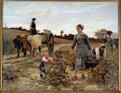 Viiniköynnöksen kulma Languedocissa Edouard Debat Ponsanin (1847-1913) maalaus 1886 su. 2,02x2,6 m Nantes, Musee des Beaux Arts tekijältä Edouard Debat Ponsan